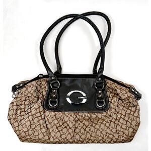 Guess Monogram Canvas Shoulder Bag